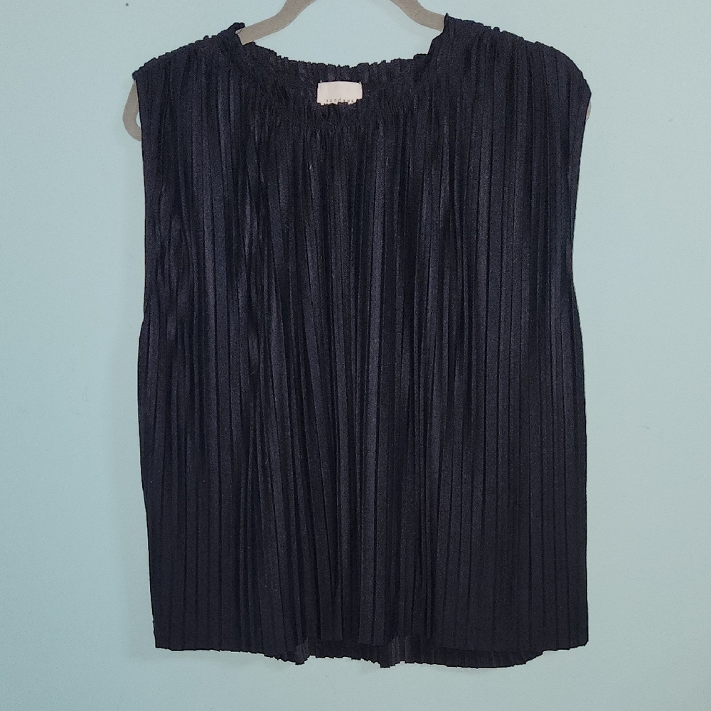 Sundays Black Pleated Blouse with Elegant Style